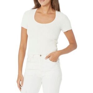 MADEWELL Ottoman Crop Sweater Tee NWT BRIGHT IVORY SIZE XS